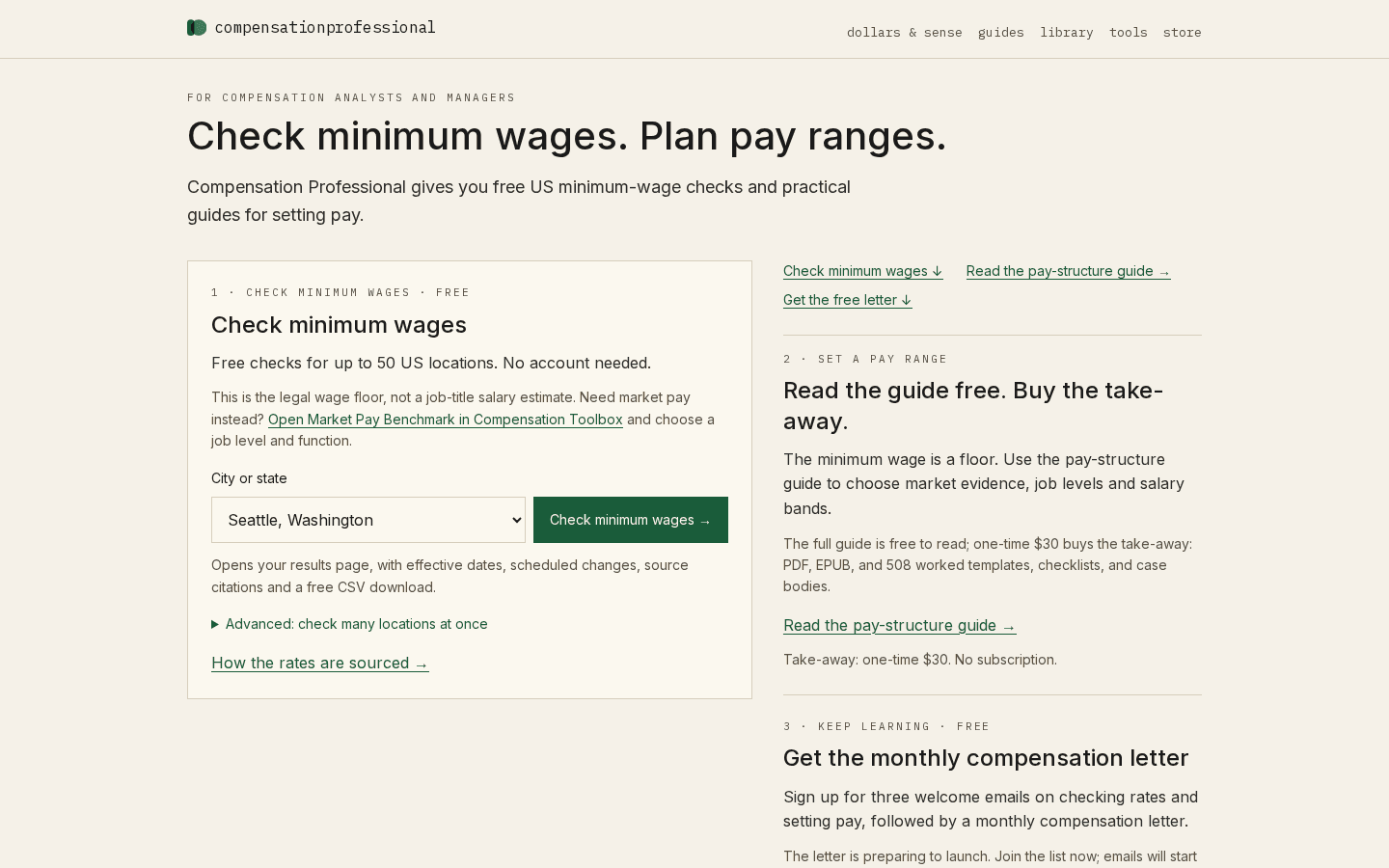 Compensation Professional — check wage rates and design pay ranges (2026-09-29).